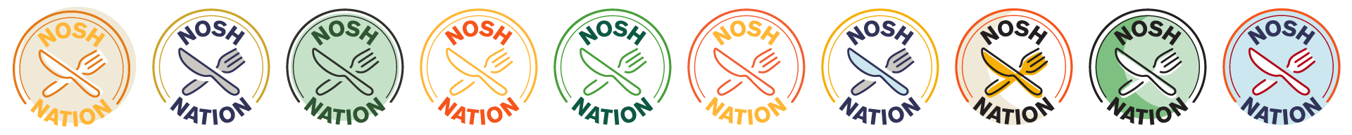Nosh Nation Logo color variations